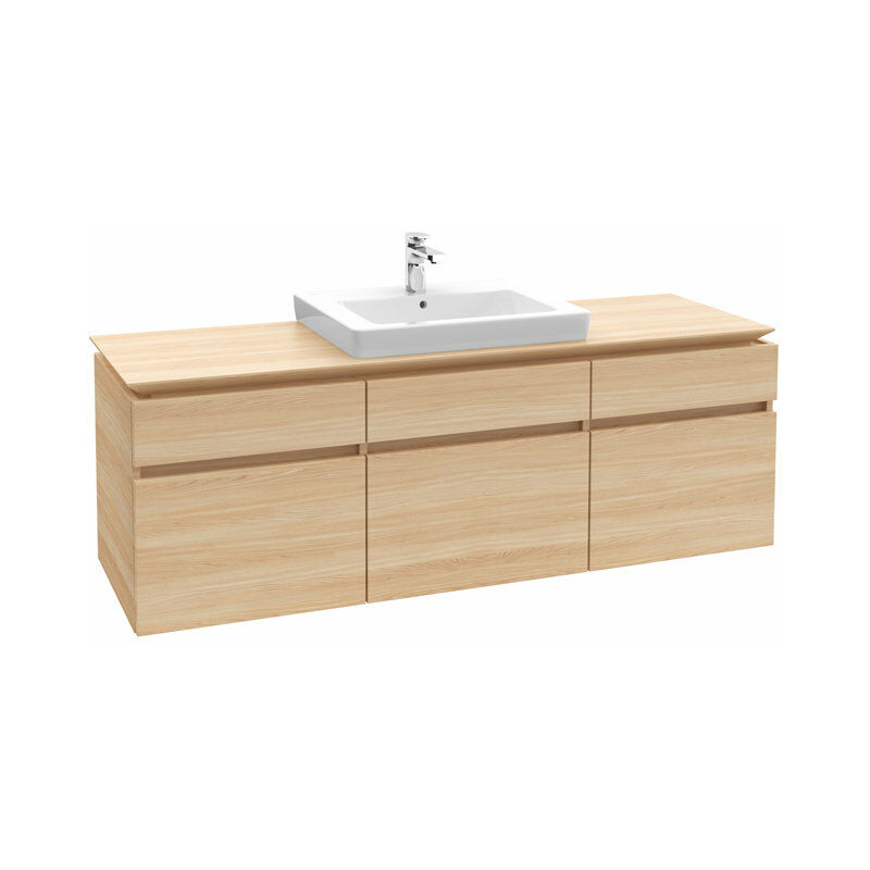 

Villeroy Und Boch Ag - Módulo de lavabo Villeroy & Boch Legato B685, 1400x550x500mm, lavabo central, iluminación LED, color: Elm Impresso - B685L0PN