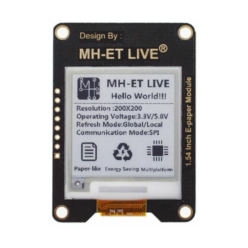 

Módulo de papel electrónico de 1.54 pulgadas, módulo de pantalla de tinta electrónica, interfaz SPI, compatible con Raspberry / Arduino / STM32