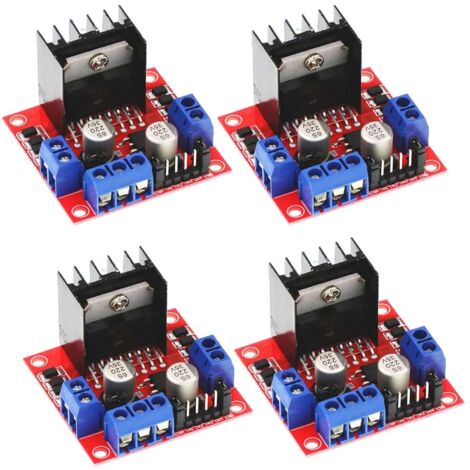 Módulo de placa controladora de motor L298N de 4 piezas, módulo de paso a paso de CC con puente H doble para Arduino