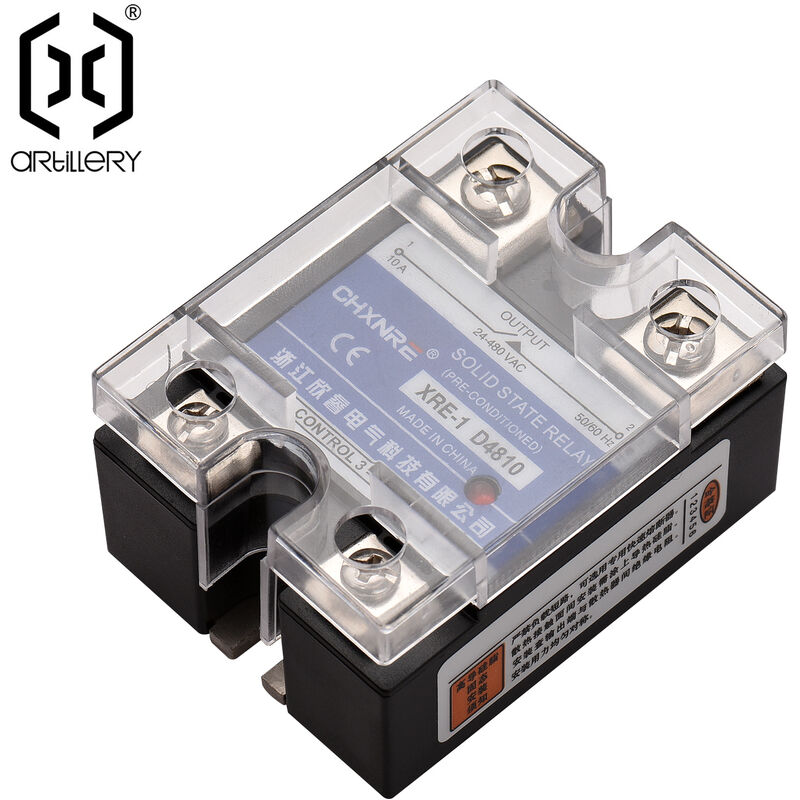 

Modulo de rele de estado solido de artillería SSR DC-AC 10A para impresora 3D de artillería Sidewinder X1 Genius,Multicolor