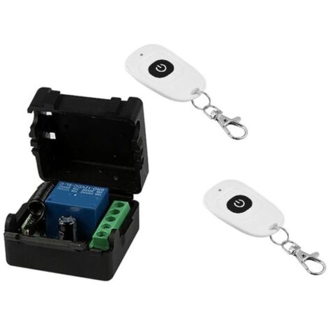 Módulo de relé monocanal de 12 V CC, receptor de conmutación inalámbrico universal + 2 transmisores de control remoto, kit de bricolaje.
