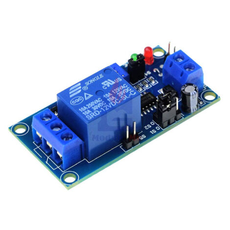 Módulo de relé normalmente abierto de 12 V con retardo de tiempo, interruptor programable, para control remoto.