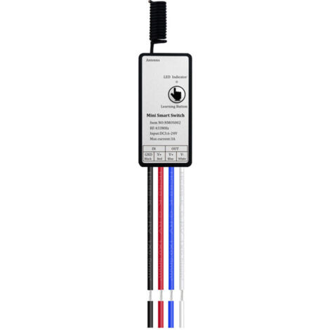 Módulo de relé receptor de control remoto inalámbrico de 433 MHz, CC 3,6 V, 6 V, 12 V, 1 canal, para lámparas LED DIY.
