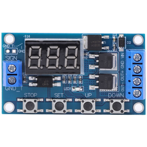 Módulo de temporizador de ciclo de relé, interruptor de retardo de tiempo multifunción con placa de Control Mos doble, circuito de interruptor de retardo de tiempo de 12v-24v