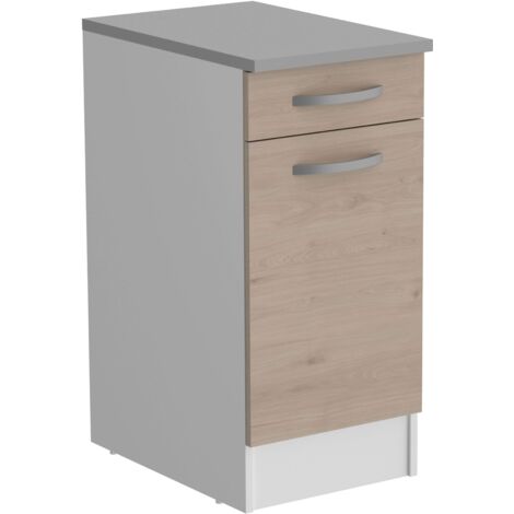 Modulo di cucina inferiore Eko 1C 1P Miroytengo Roble Jackson e bianco 40x60 cm