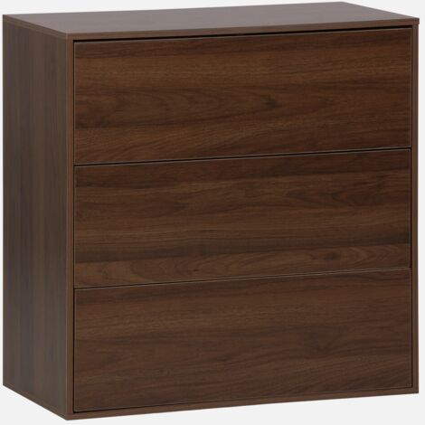 Modulo di stoccaggio decorativo in legno 3 cassetti
