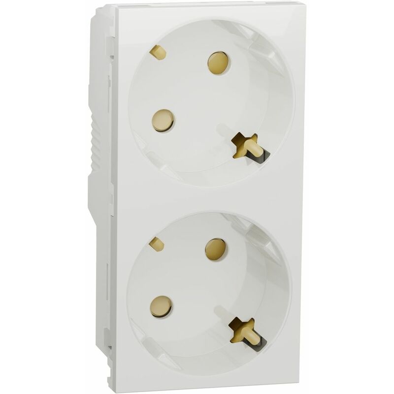 

Schneider Electric - Toma schuko doble blanco polar Schneider New Unica System NU306718A