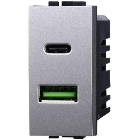 Doppia base modulare USB da incasso