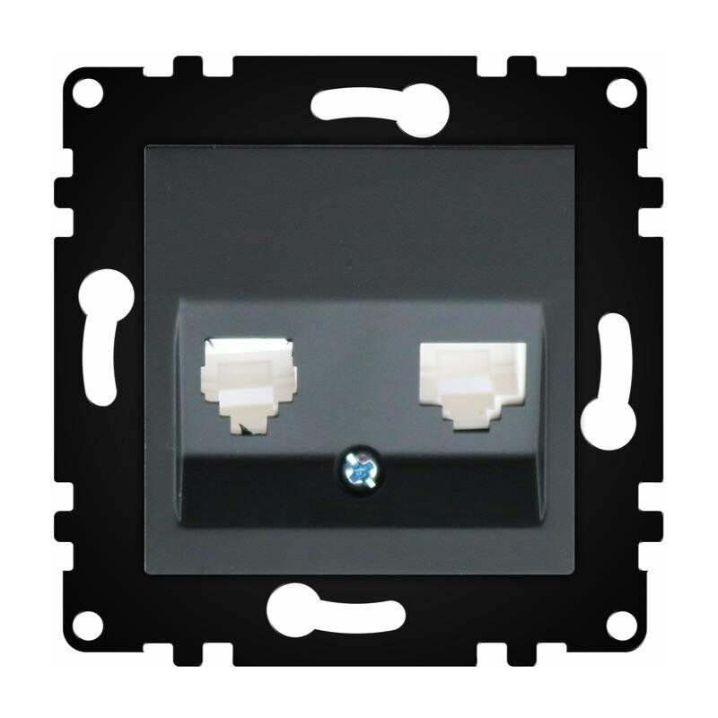 

Módulo Empotrable Toma Teléfono + Internet Negro IP20 Serie wLux Negro | IluminaShop