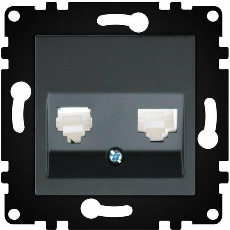Módulo Empotrable Toma Teléfono + Internet Negro IP20 Serie wLux  Negro  | IluminaShop