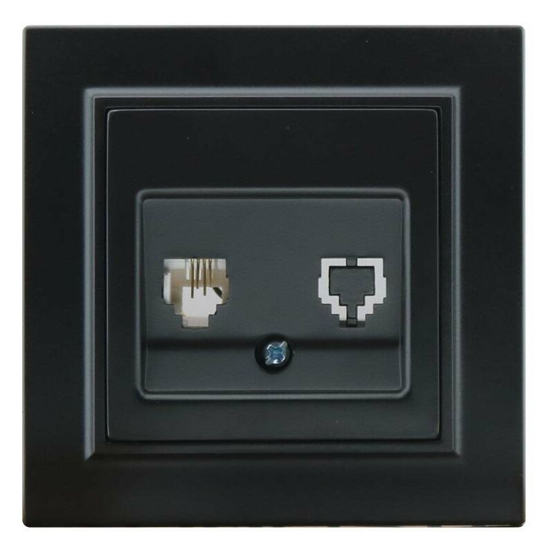 

Módulo Empotrable Toma Teléfono Negro Marco Incluido IP20 Serie wLine Negro | IluminaShop