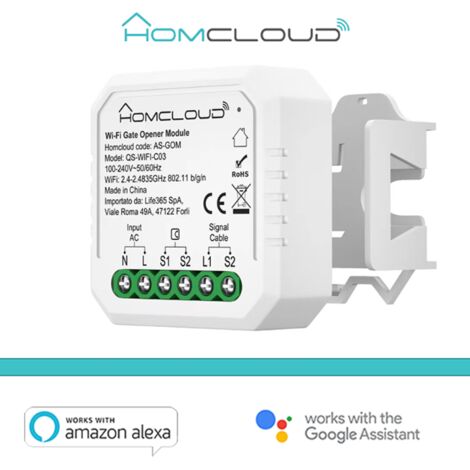Módulo empotrable wifi 1ch para puertas de garaje y cerraduras eléctricas - as-gom