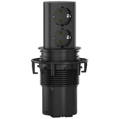 modulo enchufes elevator 2xschuko negro alum.anod.negro mate. pure black.