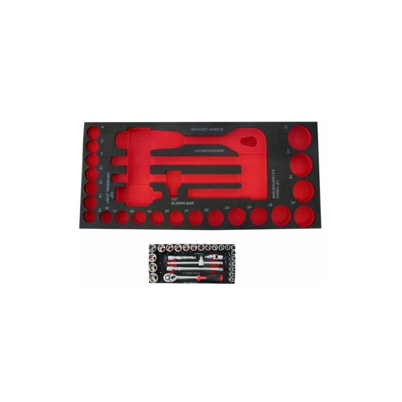 

Jomafa - MODULO EVA VACIO PARA 26 PIEZAS DE LLAVES Y CARRACA 1-2' - 6877