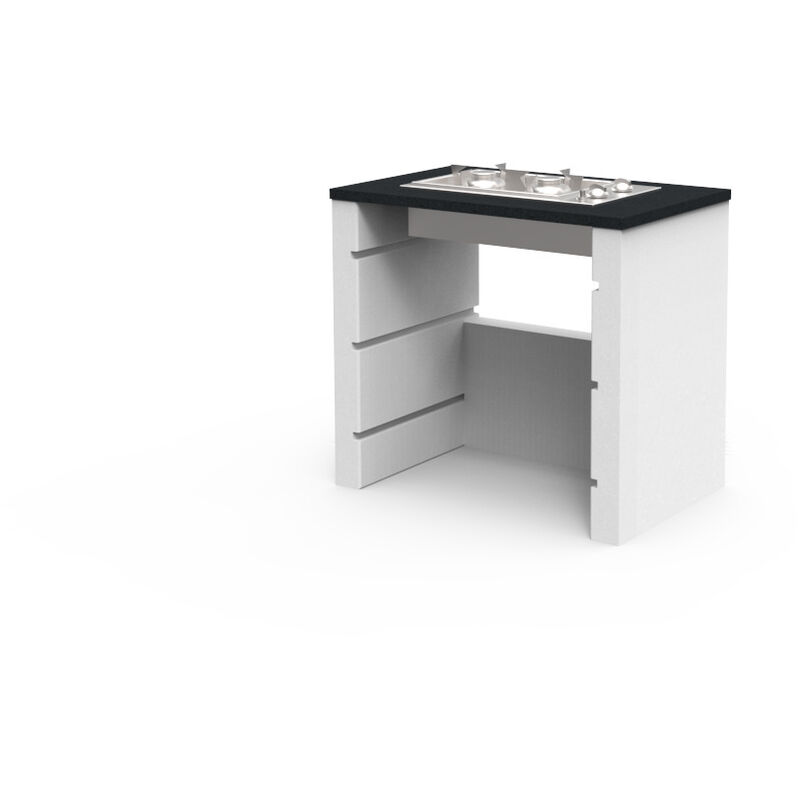 Mobili Da Cucina In Acciaio Inox.Modulo Gas A Due Fuochi Della Cucina Modello Isabella Da Esterno In Pietra E Acciaio Inox Colore Nero E Bianco