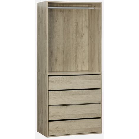 Modulo guardaroba con 4 cassetti e 1 spazio appendiabiti