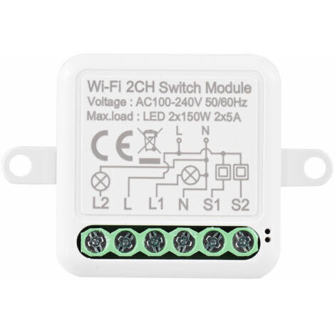 Modulo interruttore WIFI bidirezionale con controllo vocale, timer domestico intelligente controllabile tramite app.