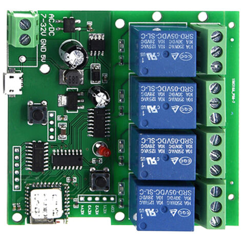 Modulo interruttore wireless a 4 canali eWeLink, alimentazione DC 5V-32V, controllo remoto tramite app, compatibile con Google Home, timer, per casa intelligente.