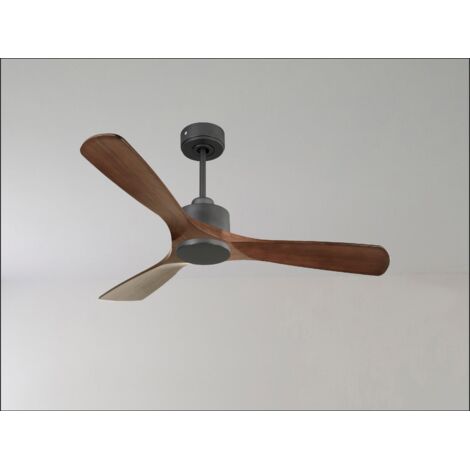 Modulo Latino III - Super destratificateur et ventilateur DC 132 cm noir  pales bois gris idéal 26 à 40 m²