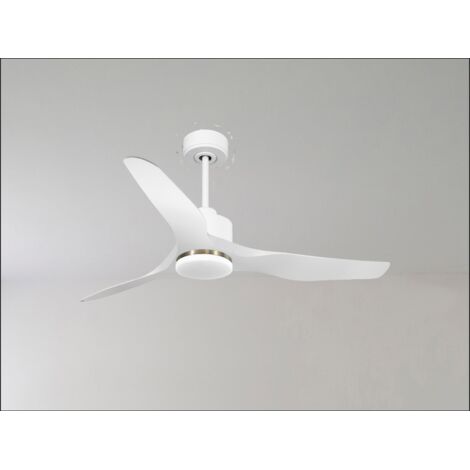 Modulo Latino III - Super destratificateur et ventilateur DC 166 cm Blanc pales bois blanc  idéal 30 à 60 m²