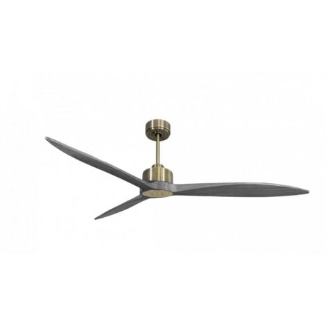 Modulo Latino III - Super destratificateur et ventilateur DC 166 cm Laiton pales bois gris idéal 30 à 60 m²