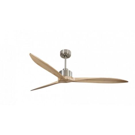 Modulo Latino Slim - Super destratificateur et ventilateur DC 166 cm chrome  pales bois clair idéal 30 à 60 m²