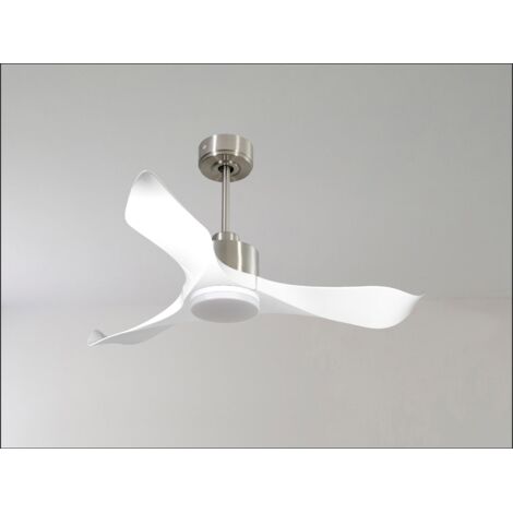 Modulo Latino Slim - Super destratificateur et ventilateur DC 166 cm chrome  pales bois sombre idéal 30 à 60 m²