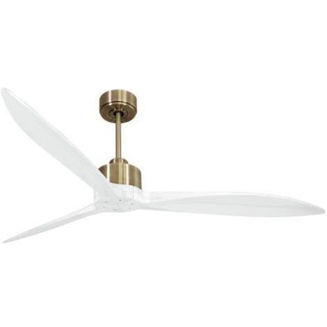 Modulo Latino Slim - Super destratificateur et ventilateur DC 166 cm laiton pales bois blanc idéal 30 à 60 m²