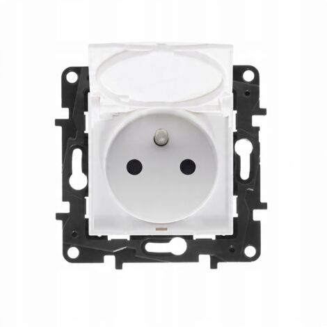 Módulo NILOE STEP blanco, 1 toma Z/U con tapa, IP44 con obturadores, 863136