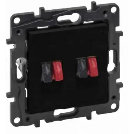 Modulo Niloe Step nero, presa per altoparlanti Hi-Fi, 2 terminali da 4 mm², codice 863586