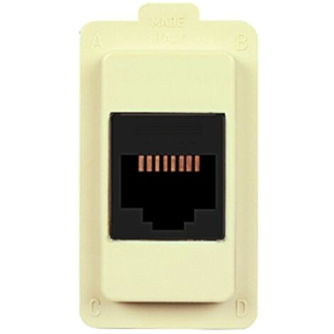 Modulo presa ethernet CAT6 UTP RJ45, serie Tondò, bianco, compatibile con serie BTicino Magic - Elettrocanali ECL2587