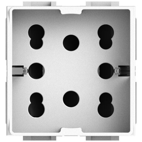 Modulo presa multistandard, 10A, 16A e schuko, serie P, bianco, compatibile con serie BTicino Living Light - 4Box Side 4B.N.H21