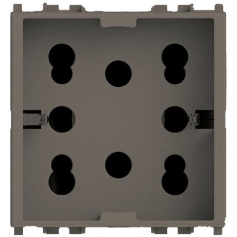 Modulo presa multistandard, 10A, 16A e schuko, serie P, metal, compatibile con serie Vimar Arkè - 4Box Side 4B.V19M.H21