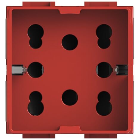 Modulo presa multistandard, 10A, 16A e schuko, serie P, rosso, compatibile con serie BTicino Living Light - 4Box Side 4B.LR.H21