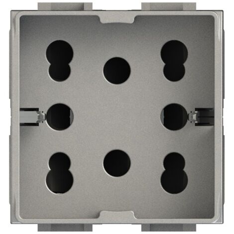 Modulo presa multistandard, 10A, 16A e schuko, serie P, tech, compatibile con serie BTicino Living Light - 4Box Side 4B.NT.H21