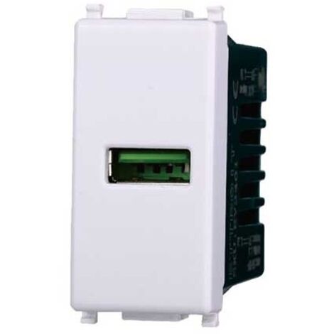 Presa USB 5V 2,1A 1 Porta - Compatibile Con Vimar Plana, Modulare, 1 Pezzo