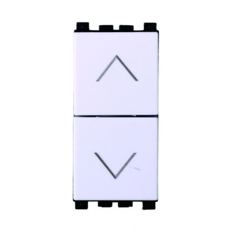 Modulo pulsante doppio, interblocco saliscendi, serie Venus, bianco, compatibile con serie Vimar Arkè - Ettroit VA1204B