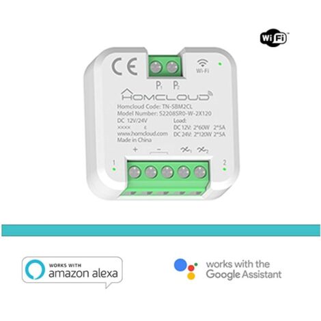 Modulo Pulsante Rele' Wi-Fi 12/24V - 2 Canali Da Incasso (Tn-Sbm2Cl)