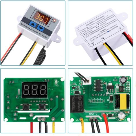 Modulo regolatore di temperatura LED digitale AC 110V - 220V da 1 pezzo, interruttore termostato w3001 con sonda impermeabile, termostato di raffreddamento programmabile - da 50℃ a 110℃