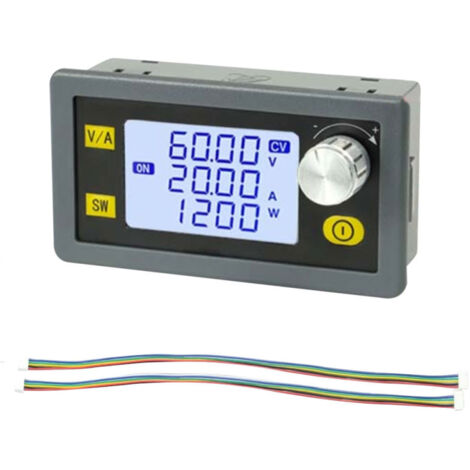 Modulo regolatore di tensione CC regolabile CNC con display LCD, tensione e corrente costanti, 20 A, 1200 W