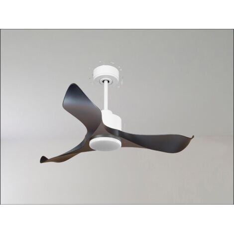 Modulo Regular Ring  - Super destratificateur et ventilateur DC 106 cm blanc pales bois clair sans Lumière  15 à 20 m²