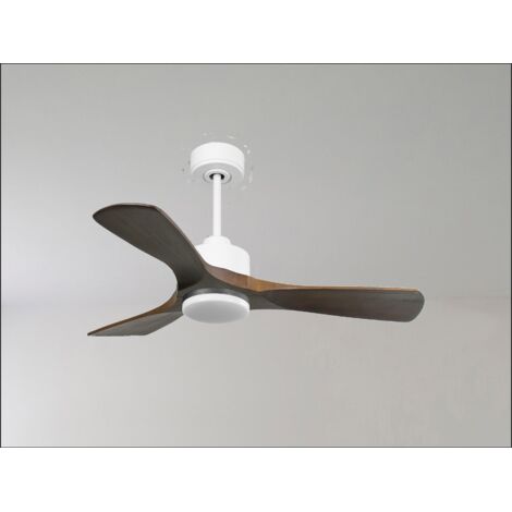 Modulo Regular Ring - Super destratificateur et ventilateur DC 166 cm Blanc pales bois rouge sans Lumière  30 à 60 m²