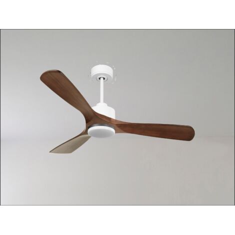 Modulo Regular Ring - Super destratificateur et ventilateur DC 166 cm Blanc pales bois sombre sans Lumière  30 à 60 m²