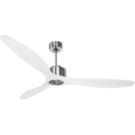 Modulo Regular Ring - Super destratificateur et ventilateur DC 166 cm Chrome pales bois blanc sans Lumière  30 à 60 m²