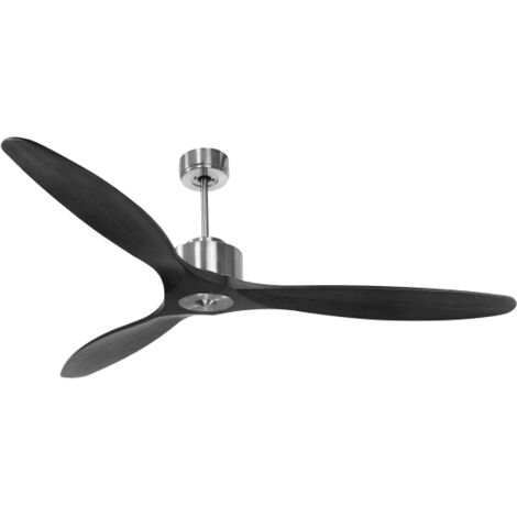 Modulo Regular Ring - Super destratificateur et ventilateur DC 166 cm Chrome pales bois noir sans Lumière  30 à 60 m²