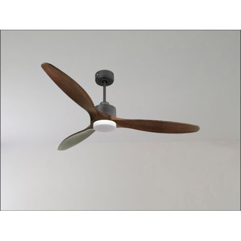 Modulo Regular Ring - Super destratificateur et ventilateur DC 166 cm Gris basalte pales bois sombre sans Lumière  30 à 60 m²