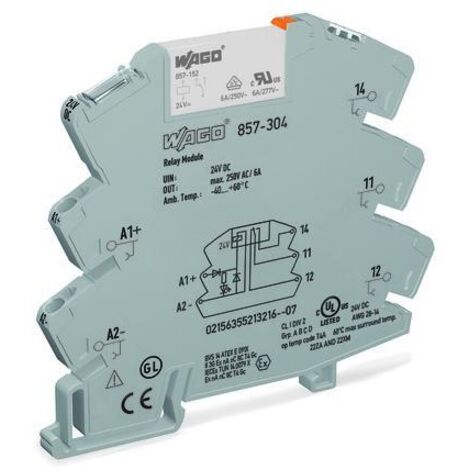 Modulo Relè 1 Scambio Wago JUMPFLEX 857-304 Montaggio DIN 24V DC IP20