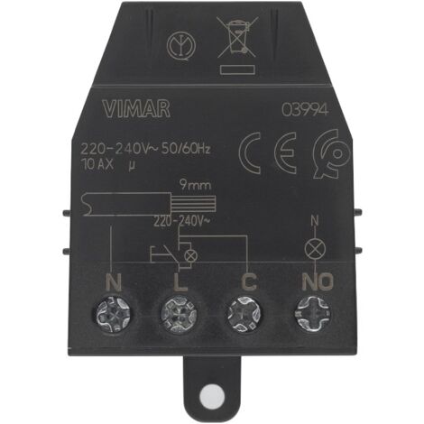 Modulo relè magnetico vimar 4 morsetti 10a nero - 03994