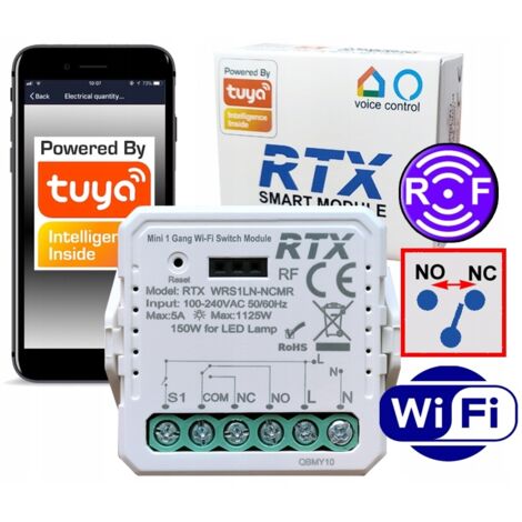 Modulo relè RTX NC NO SENZA TENSIONE MINI Controller WiFi + RF TUYA