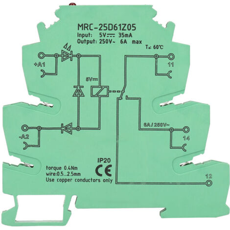 Modulo relè Ulisem, MRC-25D61Z05 Modulo relè a stato solido ultrasottile, per elettrovalvola pneumatica CC